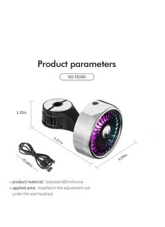 KASTWAVE Car Seat Fan with LED Colorful Lights, Upgraded USB Fan for Car with Powerful Cooling, 3 Speeds Strong Wind, Brushless Motor, Adjustable Clip Electric Fan for SUV/RV/Truck/Sedan/Cruise/Office  - Image 4