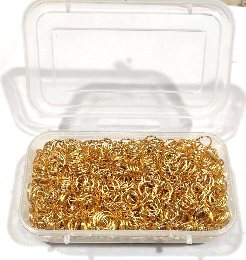OMX 100 gm Approx 400 PC Jewellery Making Material Fitting Kit Art and Craft kit 12mm Gold Jump Ring UNSoldered Ring