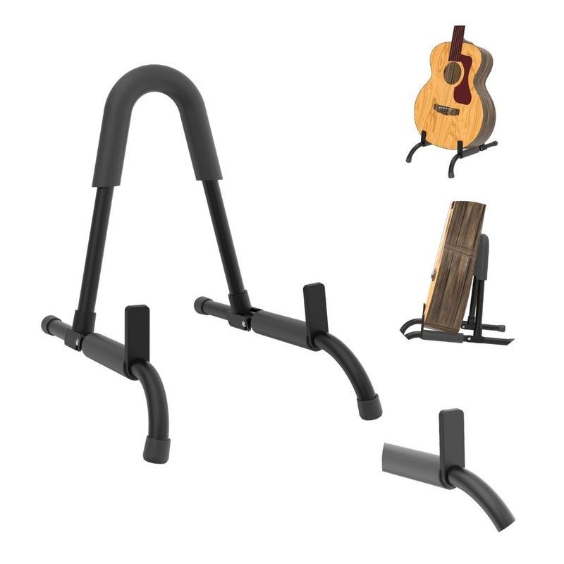 Chetty Adjustable Portable Guitar Stand Foldable Sturdy Lightweight Compact Durable Wooden Metal Universal AntiSlip Stand for Acoustic Electric Bass Travel Display (GA5) - Image 1