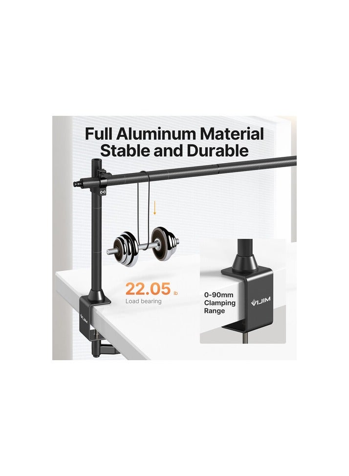 ULANZI VIJIM LS15 Multifunction Photo Studio Stand – Adjustable Desk-Mounted Overhead Arm Rig with Ball Heads & Accessory Mounts for Cameras, Lights, Mics & Top-Down Filming - Image 2