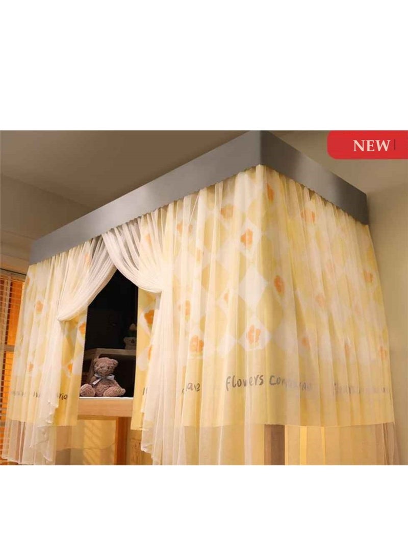 Bluejw Bed Canopy Tents Curtain Blackout Curtain Single Bed Tent Curtain Student Shading Cloth Bed Canopy Mosquito Net Student Sleep Privacy Protection - Image 1