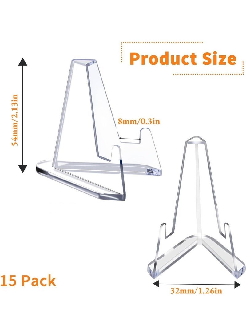 15 حزمة بطاقة عرض الوقوف, عرض بطاقة الاكريليك واضح الوقوف البطاقة الصغيرة, حامل بطاقة الرياضة للعرض, ميداليات التحدي, بطاقة البيسبول, بطاقات التداول, بطاقة عملة مصنفة, 2.13 بوصة طويلة - Image 2