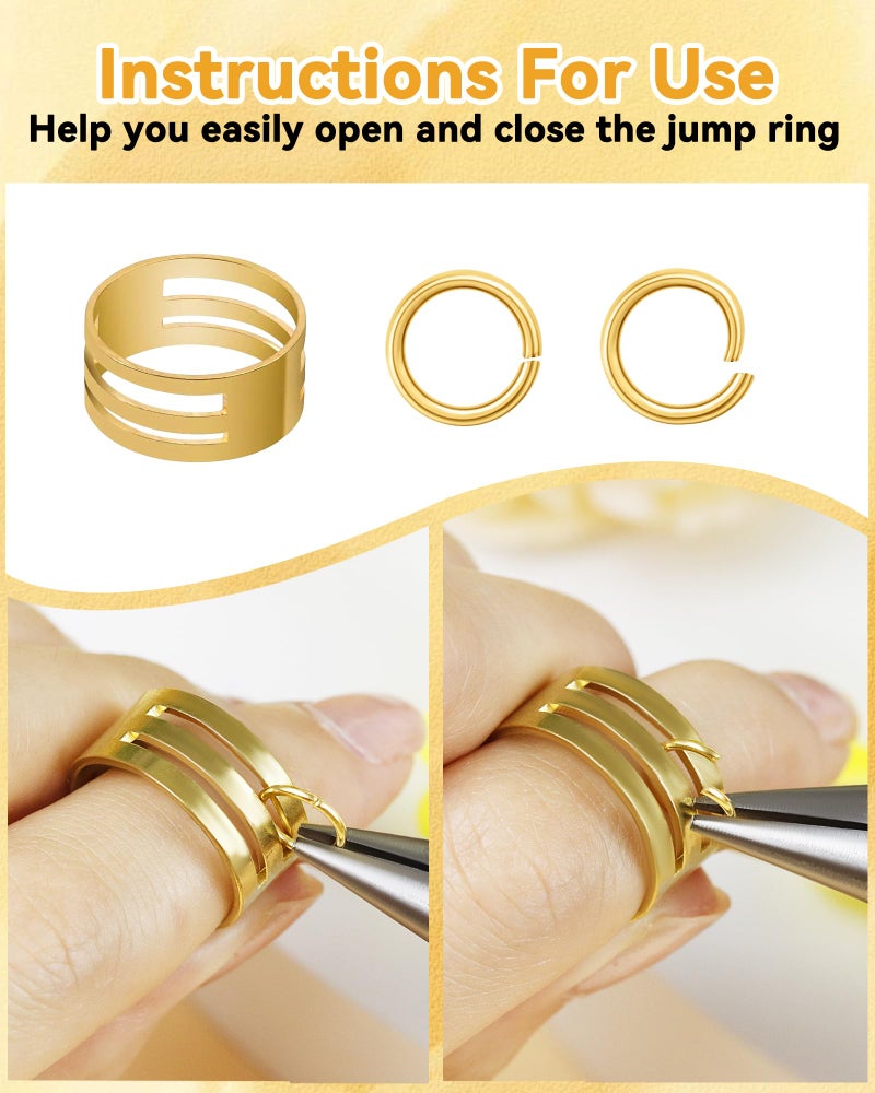 FIVEIZERO 2400PCS Jump Rings Kit for Jewelry Making Supplies & Necklace Repair with Silver & Gold Jump Rings, Lobster Clasps, Pliers, Tweezer & Opener, Jewelry Repair Kit for Earrings and Charms ï»¿ - Image 4