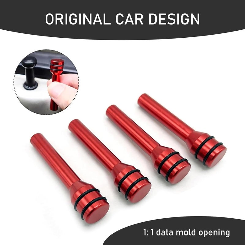 AutoBizarre Aluminum Alloy Coated Door Lock Knobs - Inner Pull Pins for Car Decoration - Universal for All Cars (Red) - Image 5