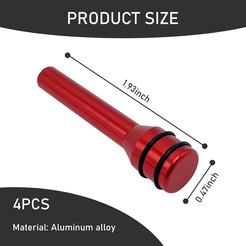 AutoBizarre Aluminum Alloy Coated Door Lock Knobs - Inner Pull Pins for Car Decoration - Universal for All Cars (Red) - Image 2