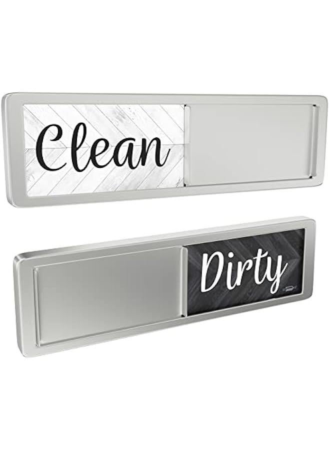 Dishwasher Magnet Clean Dirty Sign, Universal Strong Dirty Clean Dishwasher Magnet Indicator for Kitchen Organization, Slide Rustic Farmhouse Black and White Parquet  - Image 1