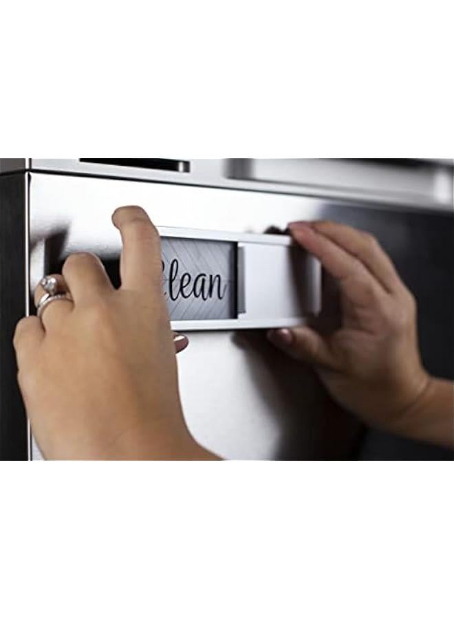 Dishwasher Magnet Clean Dirty Sign, Universal Strong Dirty Clean Dishwasher Magnet Indicator for Kitchen Organization, Slide Rustic Farmhouse Black and White Parquet  - Image 2
