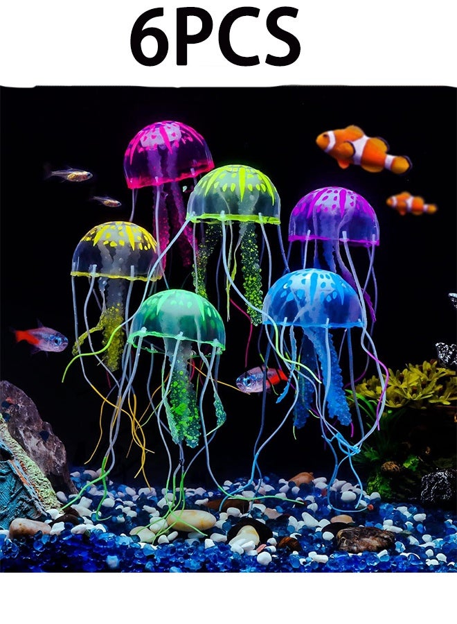 6 Pcs Glowing Jellyfish Ornament Decoration for Aquarium Fish Tank - Image 1