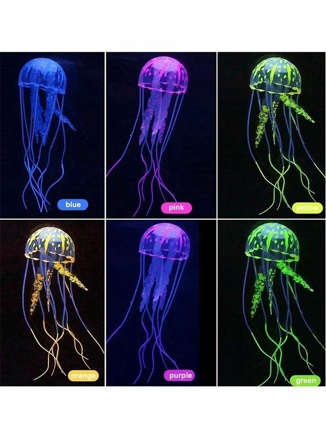 6 Pcs Glowing Jellyfish Ornament Decoration for Aquarium Fish Tank - Image 3