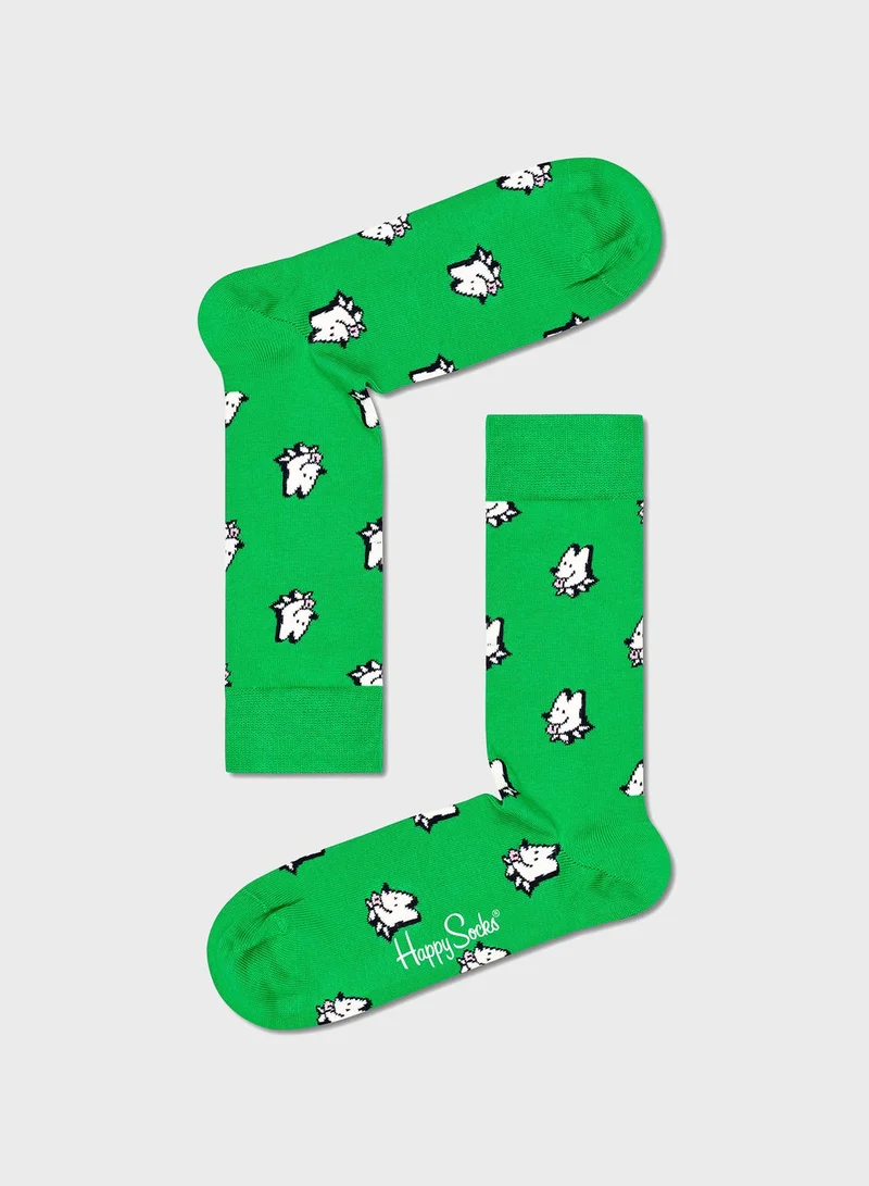 Happy Socks 2-Pack Embroidered Crew Sock
