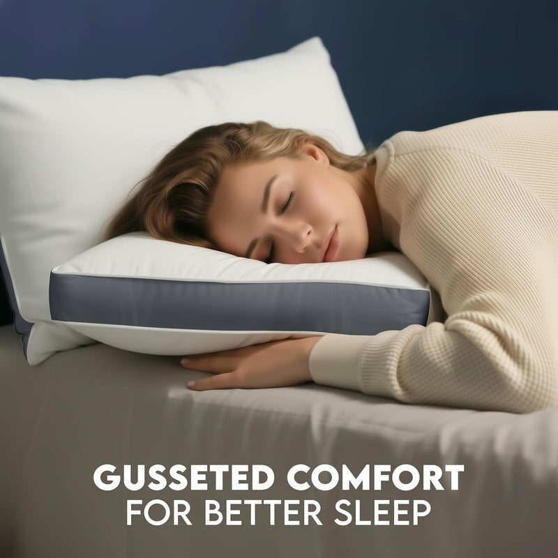 Utopia Bedding Bed Pillows for Sleeping King Size (Grey), Set of 2, Cooling Hotel Quality, Gusseted Pillow for Back, Stomach or Side Sleepers - Image 5