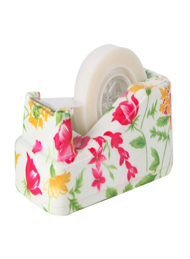 VIBRANZ LAB VIBRANZ-LAB Cute Tape Dispenser Desk Cute Home Office Desk Supplies Fun Desk Accessories Floral Tape Dispenser Cute Office Supplies for Women Desk Weighted Non-Skid Non-Slip Base Tape Dispensers - Image 1