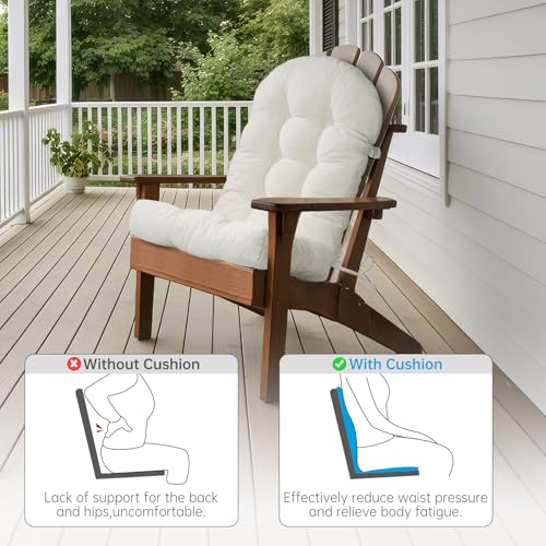 Ylymence Rocking Chair Cushions Set - Non-Slip Adirondack Chair Cushions with Ties Indoor/Outdoor Rocking Chair Pad for Living Room, Bedroom, Balcony, Office - Image 2