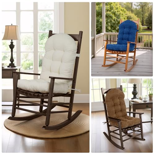 Ylymence Rocking Chair Cushions Set - Non-Slip Adirondack Chair Cushions with Ties Indoor/Outdoor Rocking Chair Pad for Living Room, Bedroom, Balcony, Office - Image 5