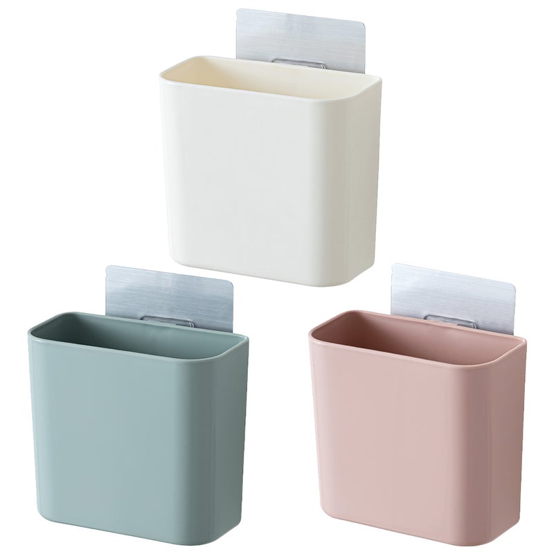 Wall Hang Bathroom Storage Box, No Drill Required, Perfect for Toothpaste and Toothbrushes - Image 1