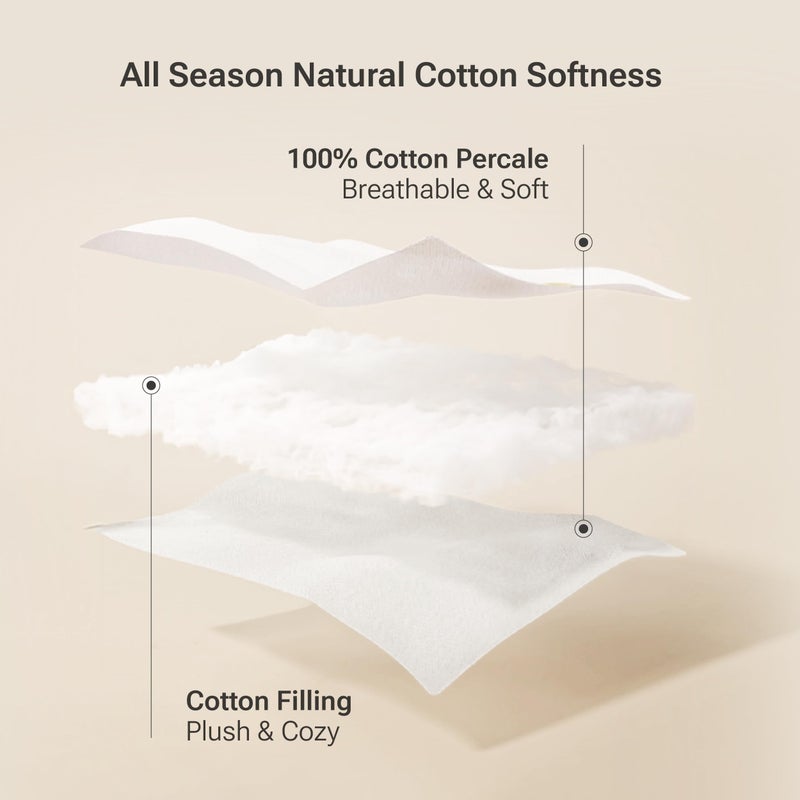 Sleep Philosophy Cal King Mattress Pad, Cotton Mattress Protector Classic Cloud Quilted Bed Cover, All Natural Breathable Mattress Topper Fitted Pocket Fits Up to 16", Machine Washable, White - Image 3