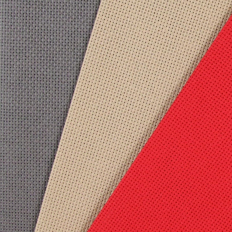 KCS 3 pc of 12" x 18"(30cmx45cm) 18CT Counted Cotton Aida Cloth Cross Stitch Fabric (Red+Khaki+Dark Grey) - Image 3