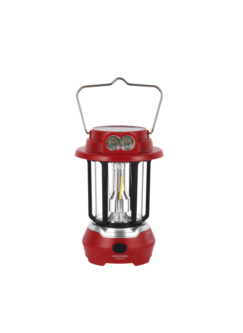 KRYPTON - Krypton LED Emergency Lantern with Solar Panel- KNE5187/ Energy Efficient Design, Super Bright and Long Hours Working/ Compact, Portable and Light-Weight/ Perfect for Indoor and Outdoor , 2 Years Warranty - Image 1