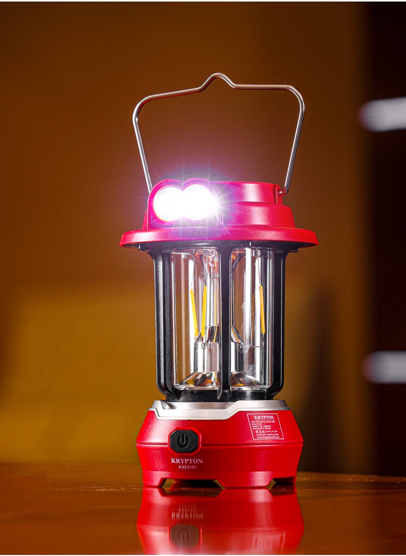 KRYPTON - Krypton LED Emergency Lantern with Solar Panel- KNE5187/ Energy Efficient Design, Super Bright and Long Hours Working/ Compact, Portable and Light-Weight/ Perfect for Indoor and Outdoor , 2 Years Warranty - Image 1