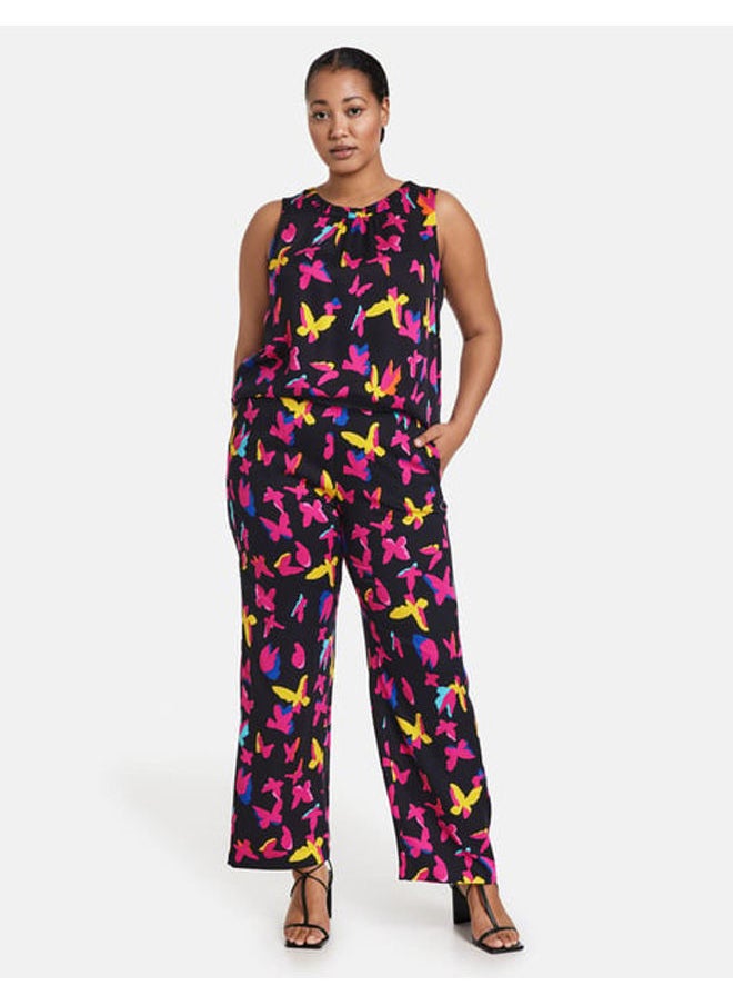 GERRY WEBER - Palazzo trousers with a butterfly print, Carlotta - Image 1