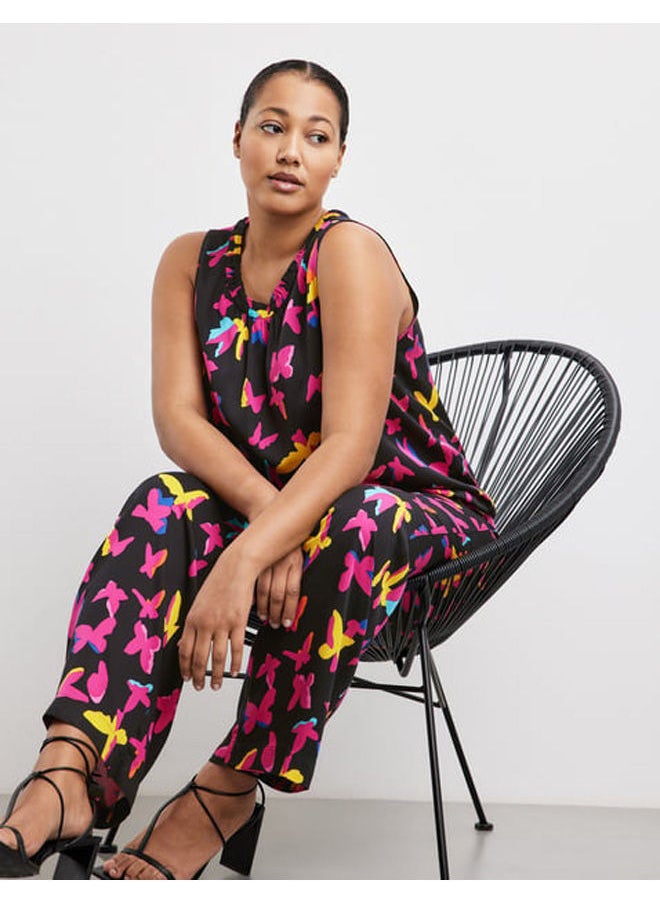 GERRY WEBER - Palazzo trousers with a butterfly print, Carlotta - Image 1