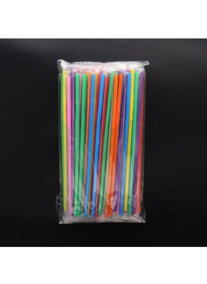 100-Piece Individually Wrapped Drinking Straw Plastic Straws Multicolor