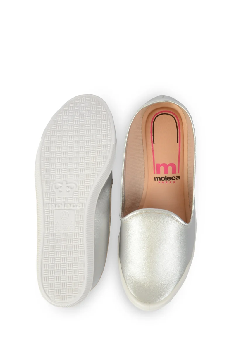 Moleca Silver Deomampo Slip Ons for Women | Best Price UAE