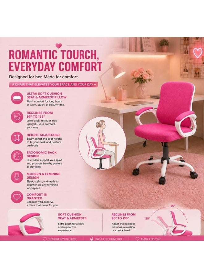 راما أوفيس فرنيتشر RAMA® Pink  Mesh Chair – B909 - Image 3