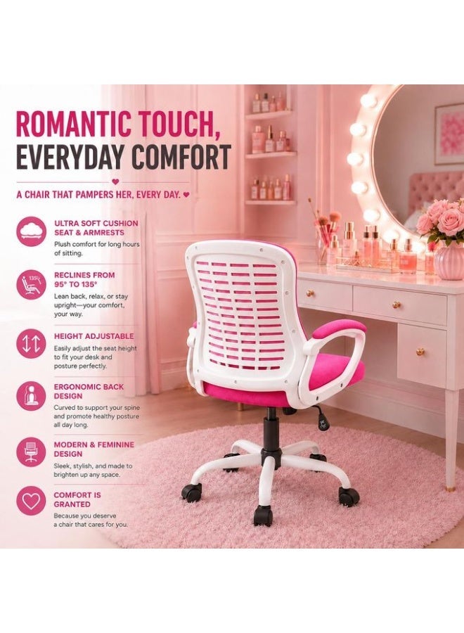 راما أوفيس فرنيتشر RAMA® Pink  Mesh Chair – B909 - Image 4