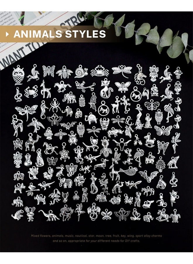 JIALEEY - 300 Pcs Wholesale Bulk Lots Jewelry Making Charms Mixed Smooth Tibetan Silver Alloy Charms Pendants Diy For Bracelet Necklace Jewelry Making And Crafting - Image 1