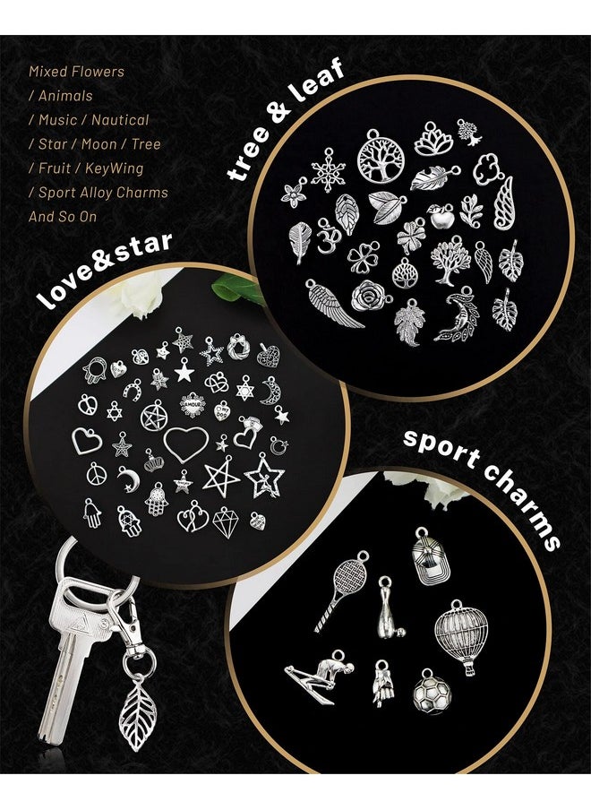JIALEEY - 300 Pcs Wholesale Bulk Lots Jewelry Making Charms Mixed Smooth Tibetan Silver Alloy Charms Pendants Diy For Bracelet Necklace Jewelry Making And Crafting - Image 1
