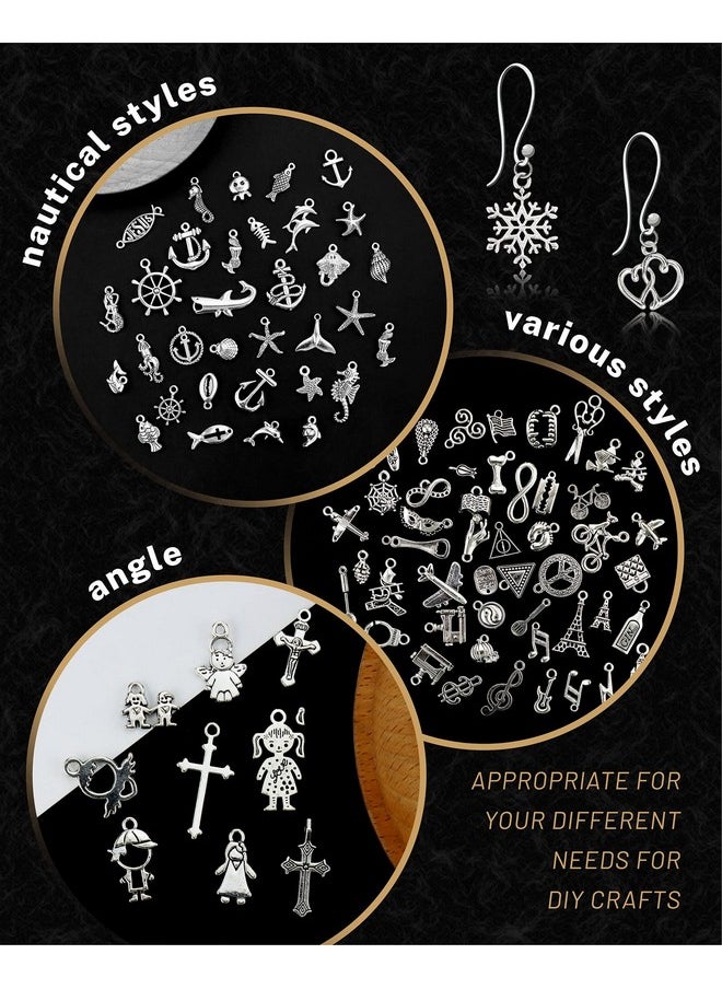 JIALEEY - 300 Pcs Wholesale Bulk Lots Jewelry Making Charms Mixed Smooth Tibetan Silver Alloy Charms Pendants Diy For Bracelet Necklace Jewelry Making And Crafting - Image 1