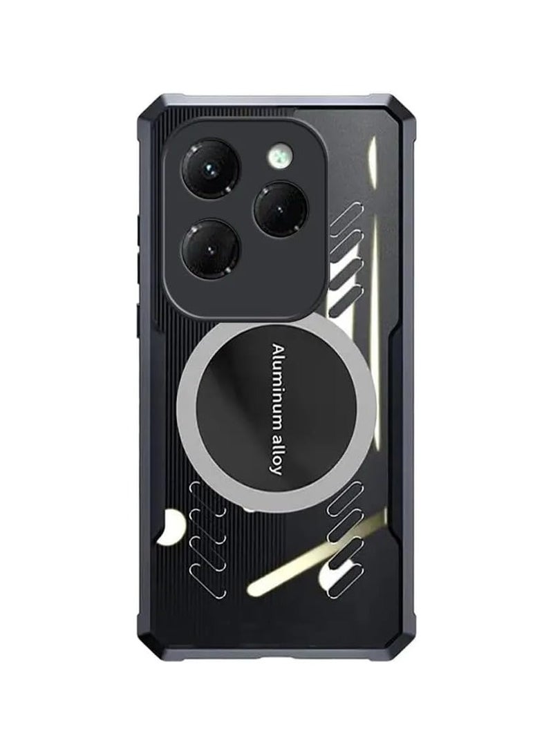 general Enclosure Compatible with Infinix Hot 40/Hot 40 Pro, Hole Dissipation Enclosure Hybrid Clear TPU Bumper Aluminium Cooling Cover - Image 1