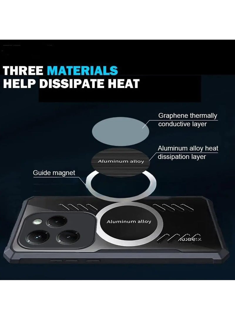 general Enclosure Compatible with Infinix Hot 40/Hot 40 Pro, Hole Dissipation Enclosure Hybrid Clear TPU Bumper Aluminium Cooling Cover - Image 5