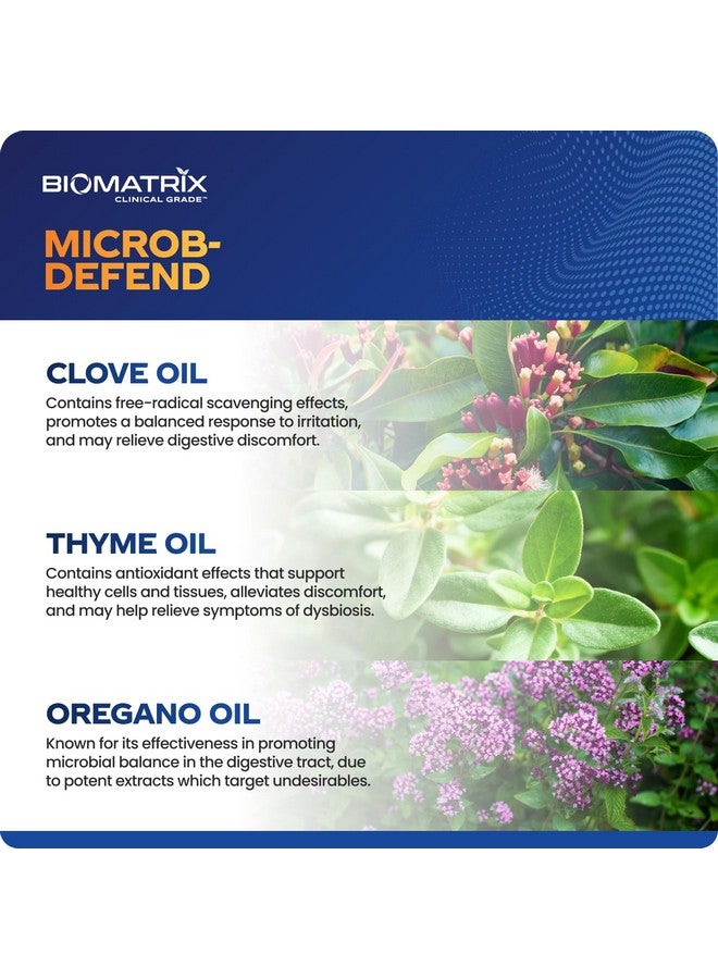 BioMatrix Oil Blend of Thyme, Oregano, Clove, Digestive Supplement for Men and Women, GI Repair Softgels | Microb-Defend (90 Capsules) - Image 2