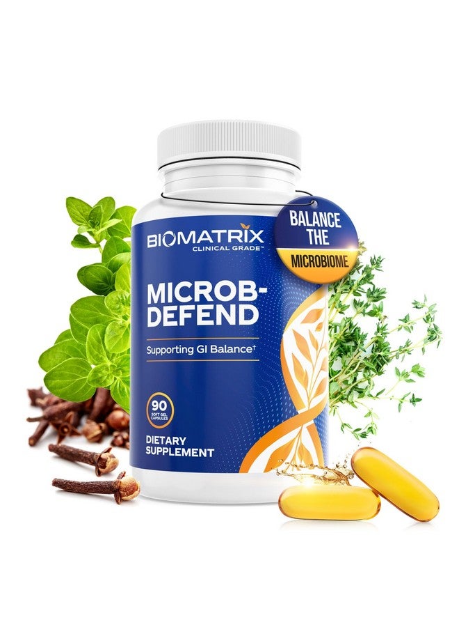 BioMatrix Oil Blend of Thyme, Oregano, Clove, Digestive Supplement for Men and Women, GI Repair Softgels | Microb-Defend (90 Capsules) - Image 1