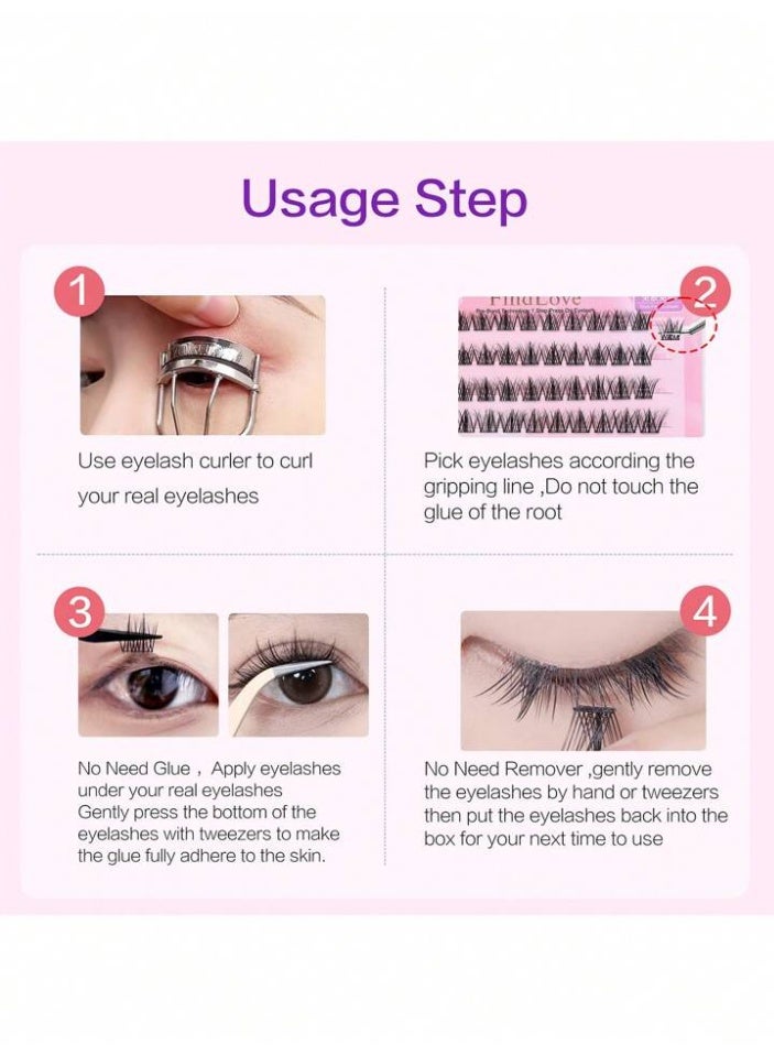 Ultra-thick self-adhesive eyelashes | Instant, glue-free application for a captivating eye look - Image 5