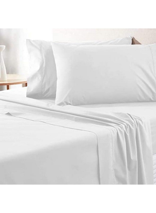 SEM B GRA - Flat BedSheet with 2 Pillow Covers 600 TC 100% Egyptian Cotton Bedsheet Comfortable & Durable Hotel Quality Sheet (Super King_110x110, White) - Image 2
