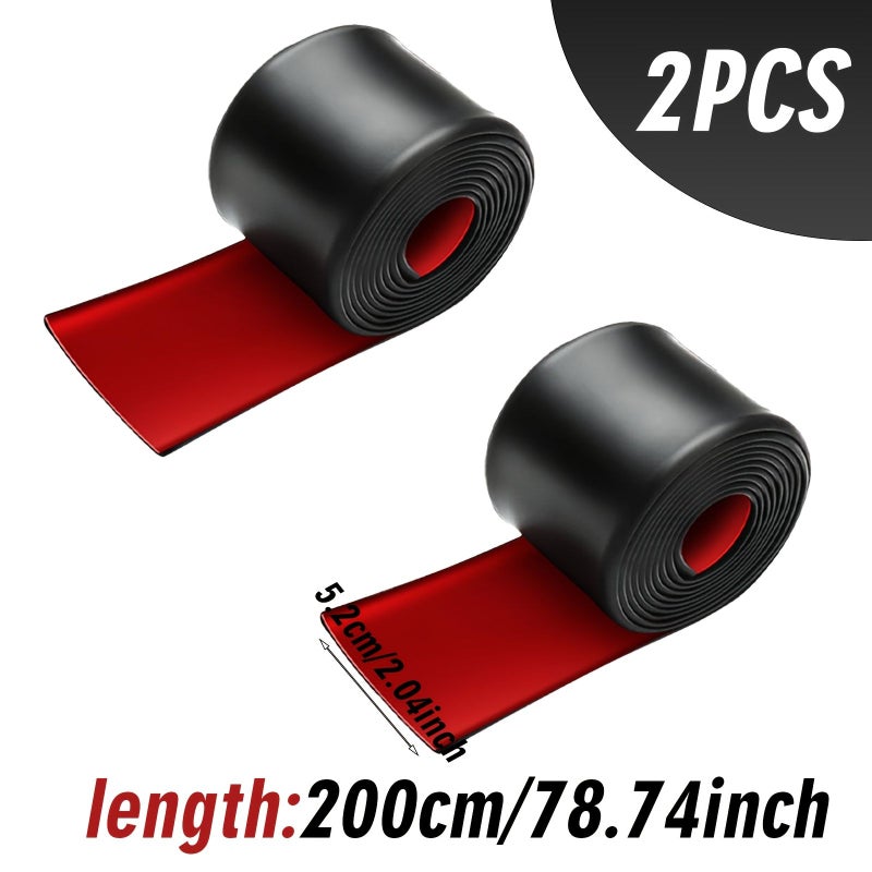 2 Rolls Car Door Anti Collision Strips White 2 Meter Extra Long Thickened Nail Free Installation Matte Material Wear Resistant Scratch Protection - Image 1