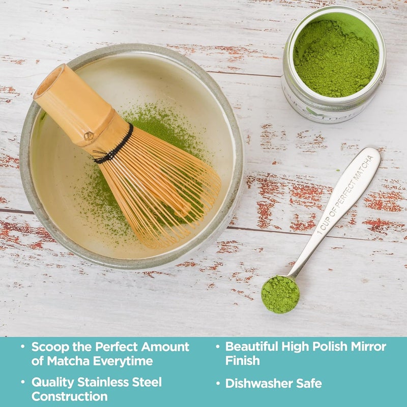 Pure Matcha ملعقة قياس ماتشا | كوب واحد من ماتشا المثالي | مغرفة من الفولاذ المقاوم للصدأ | تشطيب عالي الجودة | 1/2 ملعقة صغيرة | حصة 1 جرام - Image 2