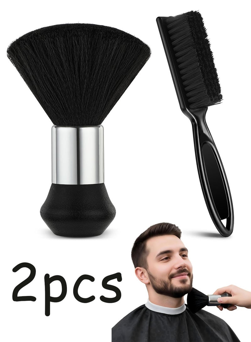 2 PCS Professional Barber Neck Duster Brush Set, Soft Hair Cleaning Brush, Salon Styling Accessories for Hair Cutting - Image 1