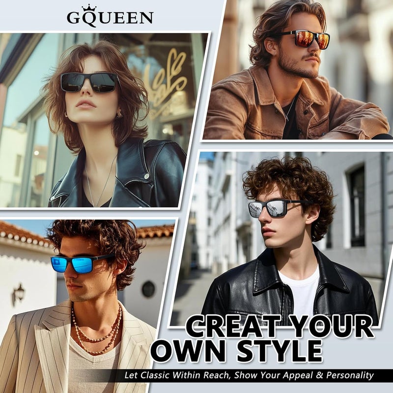 GQUEEN Polarized Sunglasses Men Womens,Flexible TR90 Frame,for Driving Fishing Cycling Hiking Golf Sports UV400 Protection - Image 2