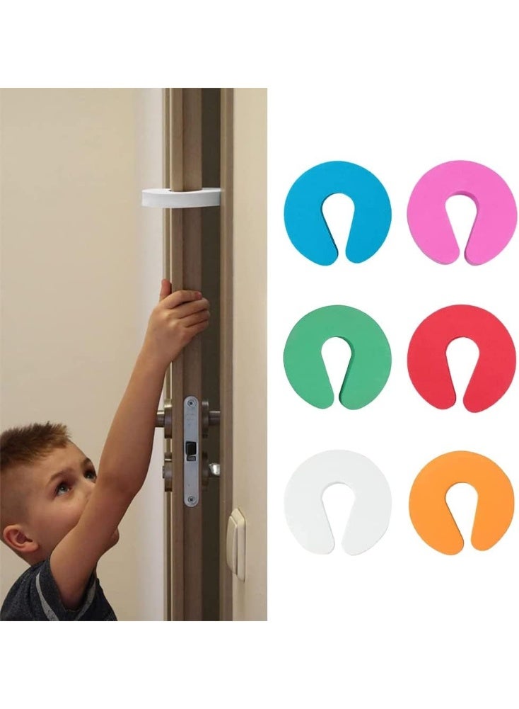 Happy Home Set of 4 soft foam door stoppers – child safety door guards to prevent doors from slamming shut and protect children's fingers from getting trapped, safe and easy to install, ideal for protecting children and pets. - Image 1