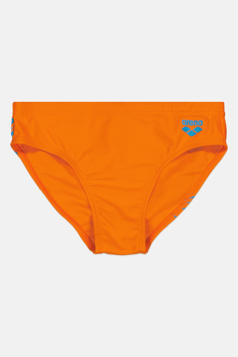 arena سروال سباحة للأطفال الأولاد بشعار العلامة التجارية، برتقالي - Image 1