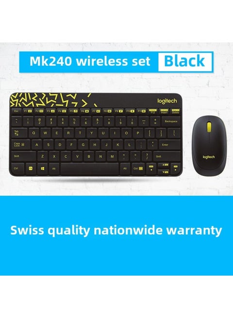Logitech MK245 Wireless Keyboard And Mouse Suit To Map Logo Pattern Portable Keyboard And Mouse Machine Mk240-Specifications:Logitech Mk240 Black