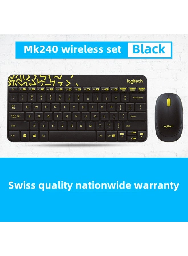 Logitech MK245 Wireless Keyboard And Mouse Suit To Map Logo Pattern Portable Keyboard And Mouse Machine Mk240-Specifications:Logitech Mk240 Black  - Image 1