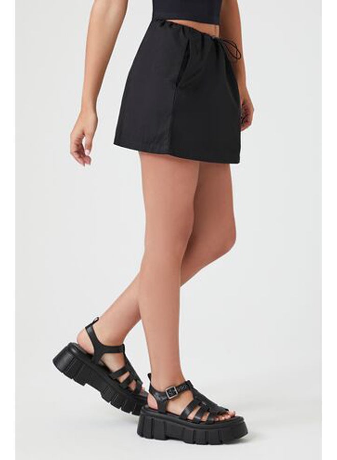 FOREVER 21 تنورة قصيرة برباط قابل للسحب - Image 3