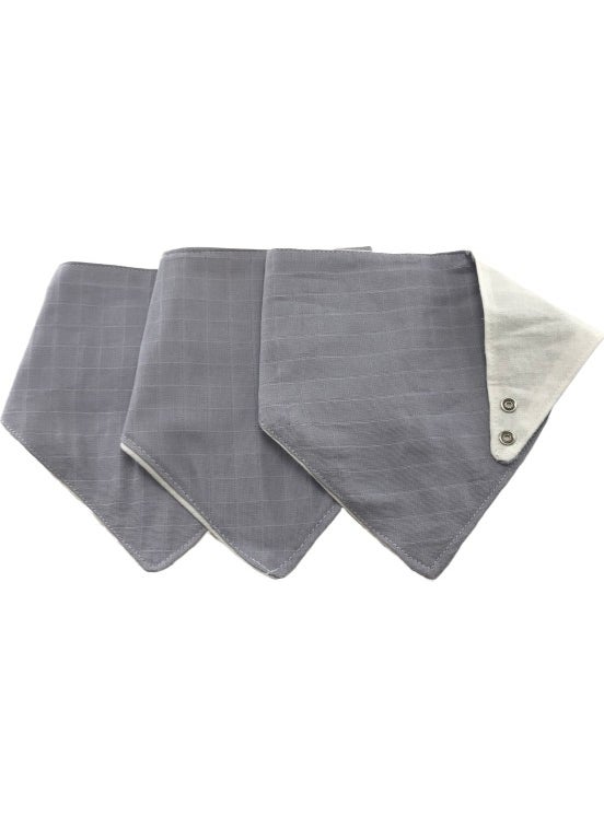 Enhitbaby Muslin Foulard Bib Gray 3 Pack 