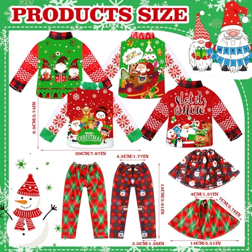 Newcotte 8 Pieces Christmas Accessories Clothes Doll Costume Santa Gingerbread Snowflake Christmas Tree Doll Clothes Holiday Outfits for Christmas Party DecorationsSnowflake - Image 5