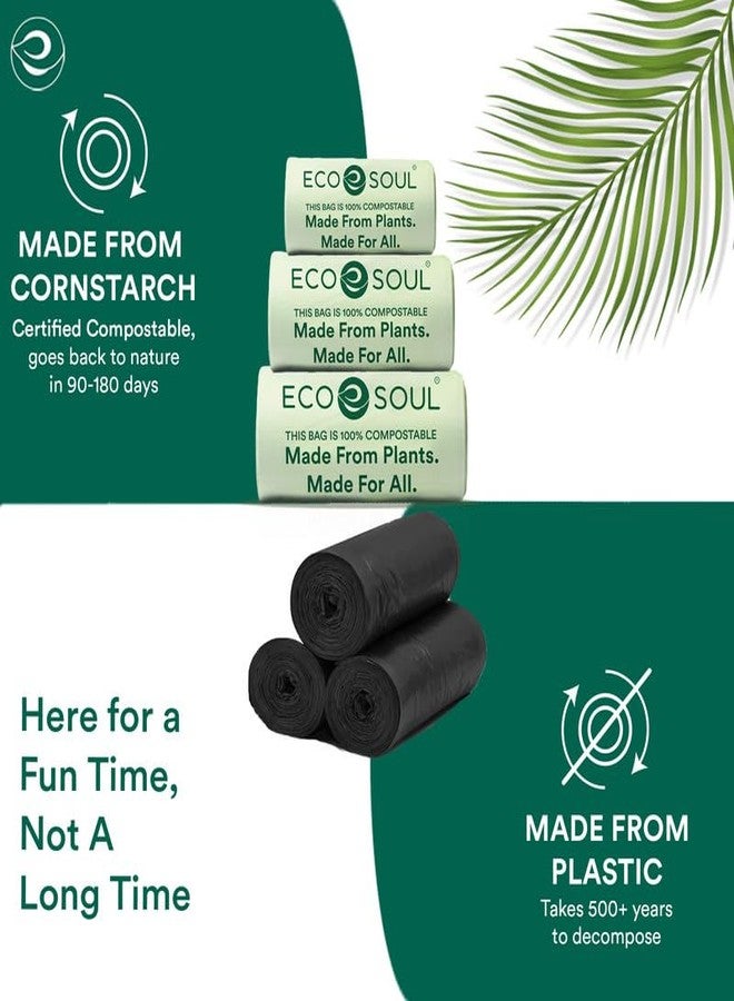 ECO SOUL [17 inch x 19 inch, 45 Pack] Small Compostable Trash Bags | Eco-Friendly Non OXO-Biodegradable Bags for Garbage Bins | Heavy Duty & Leak-Resistant | Home, Office & Kitchen Use (43 x 48 cm) - Image 5